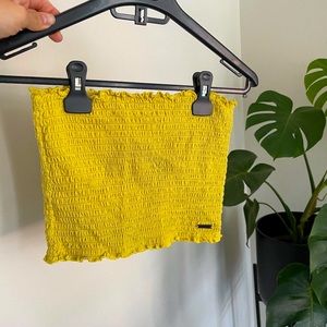 Holister Mustard Yellow Stretchy Crop Tube Tank top - Yellow / Size S